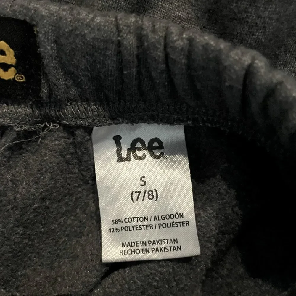 Lee Light Gray Drawstring Sweatpants. Size Small (7/8).